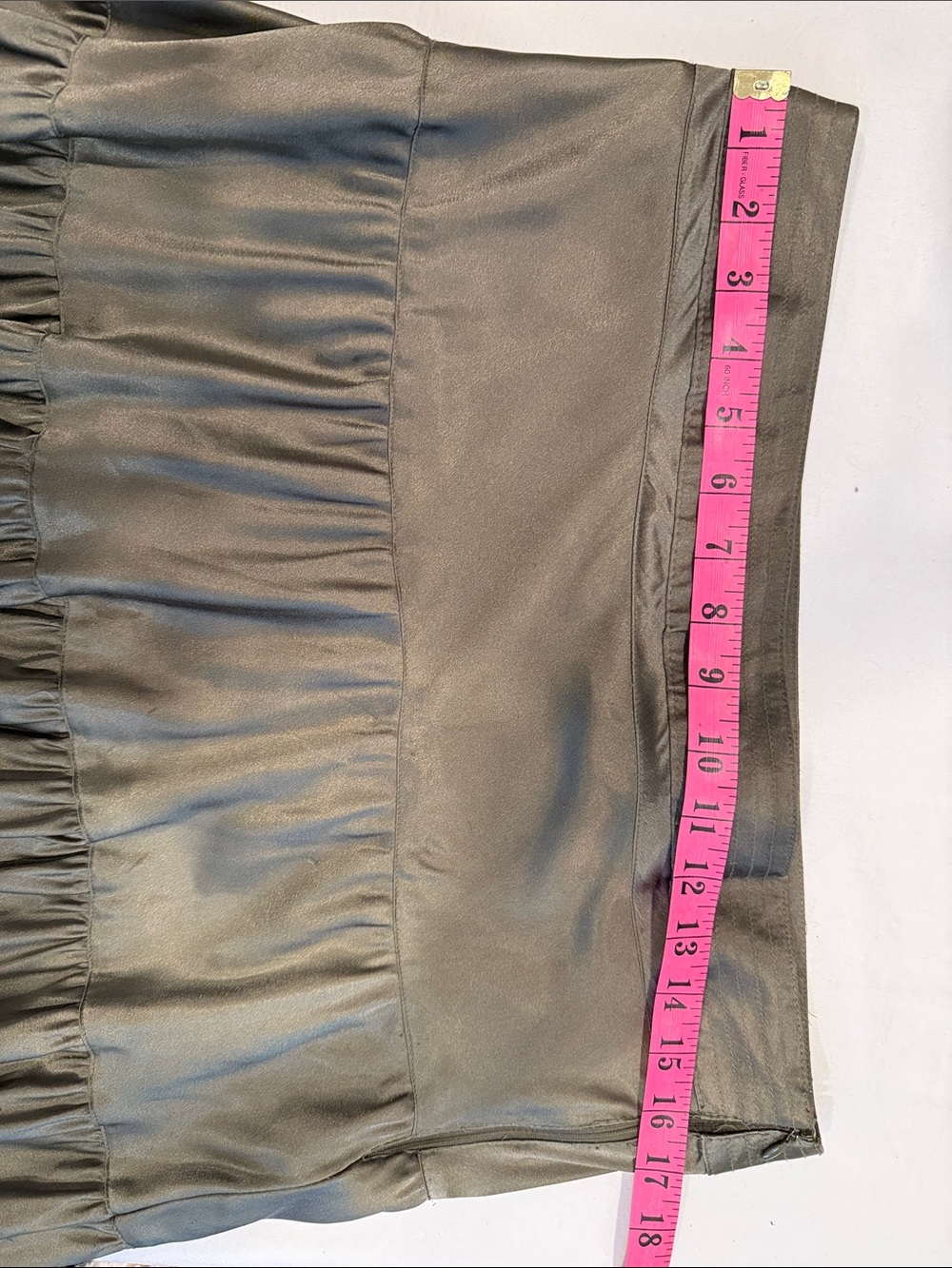 Liz Claiborne Bronze Satin Tiered Maxi Skirt Large Boho Chic - Picture 4 of 4